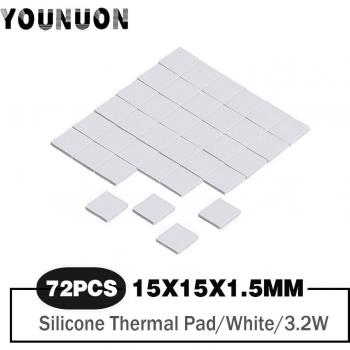 72 Pieces White 15x15x1.5mm GPU CPU Thermal Conductive Pad