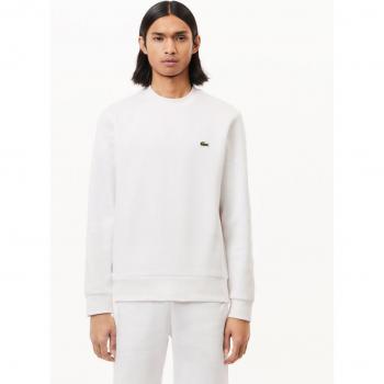 Sudadera de algodón cepillado blanco Lacoste