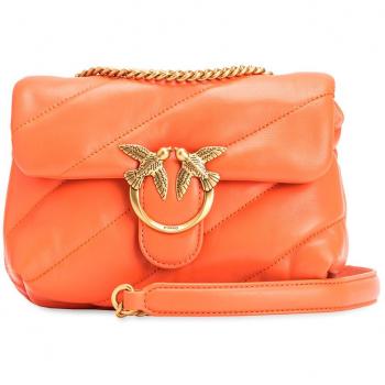 Orange Love Puff Mini Sheepskin Satchel