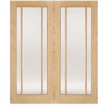 LPD Lincoln Unfinished Oak 6L Clear Glass Door Set