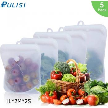 Bolsas Reutilizables de Silicona para Comida - Set de 5 (1500ml, 1000ml, 500ml)