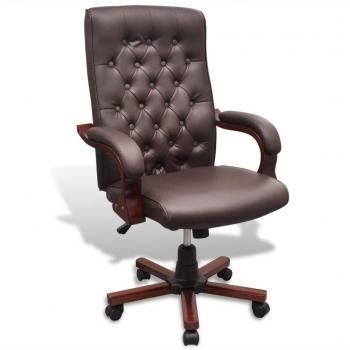 Chesterfield Office Brown Leatherette LifeXL