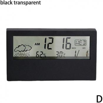 Silent LED Alarm Clock with Temperature and Humidity, USB Charging, for Bedroom and Living Room F3c5