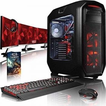 VIBOX Species-X RXS770-125 Package - 3.8GHz Intel i7 6-Core CPU, RX 470 GPU, Extreme Gaming Desktop with Water Cooler and Monitor, No OS Included (3.8GHz Intel i7 6800K 6-Core CPU, AMD Radeon RX 470 4GB GPU)