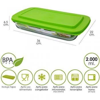 Fuente Cristal Rectangular Con Tapa 2 Litros 36x22x6.5 (Alt) cm