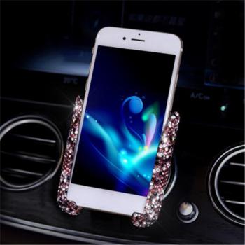 Support de téléphone voiture avec strass pour iPhone et Samsung