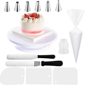 63-Piece Icing and Decorating Set with Rotating Turntable