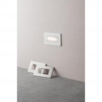Intec - Faretto Segnapasso led 3W Incasso 200LM Scatola 503 3 in 1 Luce Calda Fredda Naturale cct Doppia Placca Bianca Nikel IP65
