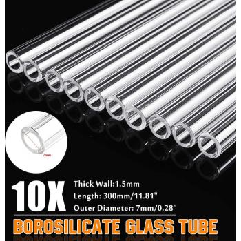 Kit de tubes soufflés en verre borosilicate 300 mm OD, 7 mm x 1,5 mm (10 pièces)