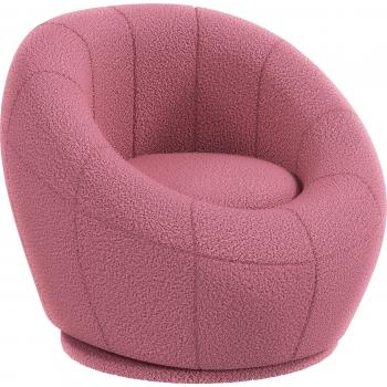 HOMCOM Sessel Drehbar Loungesessel Plüschsessel bis 120 kg Belastbar, Rosa