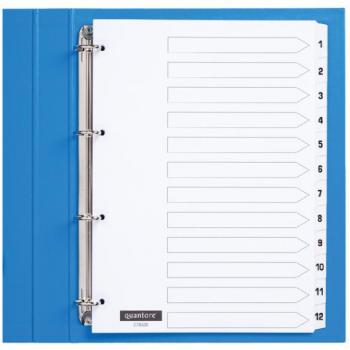 Blocs de plaques Quantore 4 trous, rangés 1 à 12, carton blanc