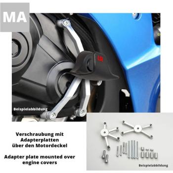 LSL Ricambio Crash-Pad Kit 550H163.1 per HONDA NC750 S/X DCT, 2014, Argento