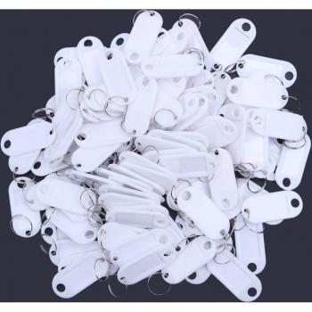100 Pcs White Plastic Baggage Tags