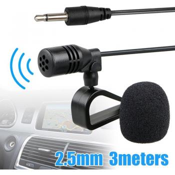 Auto Audio Mikrofon 2,5mm Jack Stecker Mini Stereo externes Mikrofon für DVD Radio 3m