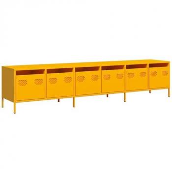 VIDAXL Mobile TV Giallo Senape 202x39x43,5 cm Acciaio Laminato a Freddo