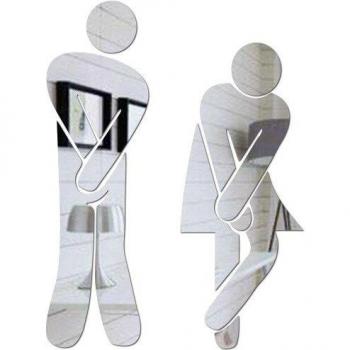 Étiquette déco wc 3D homme/femme