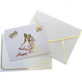 Mini Bronzing Wedding Invitation Cards with Envelopes - 100 Pack