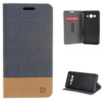 Samsung Galaxy On5 Wallet Card Slot Stand Flip Protector PU Leather Slim Shell Cover for Samsung Galaxy On5 - Black