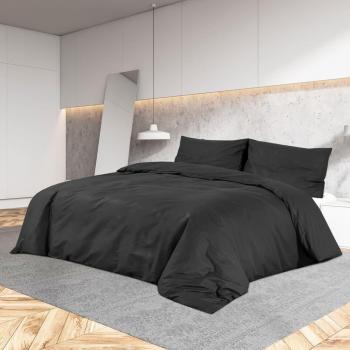 Sommeil Ébène – Ensemble Literie Noir en Coton 225x220 cm