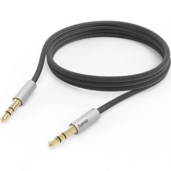 Hama AluLine Audio-Kabel 2 m 3.5mm Schwarz - Silber (00201526)