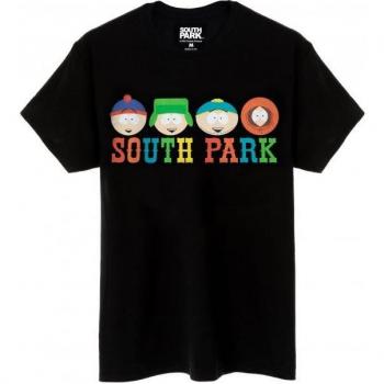 South Park Herren T-Shirt XXL – Schwarze Version mit Cartoon-Figuren