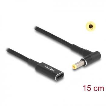 Delock Adapterkabel für Notebook Ladekabel USB Type-C™ Buchse zu HP 4,8 x 1,7 mm Stecker 90° gewinkelt 15 (0.15 m)