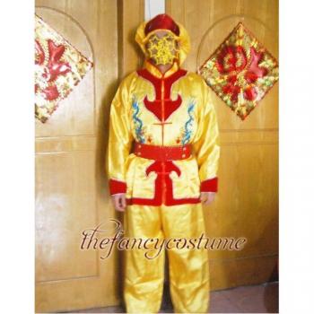 Yellow Chinese Male Lion Dance Costume
