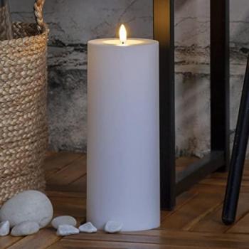 Vela LED Flamme Rak 27,5 cm blanca de plástico a pilas