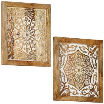 Solid Mango Wood Wall Panels – Dual Pack (60 cm × 60 cm × 2.5 cm)
