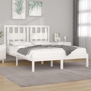 VidaXL 3103934 Bed Frame White Solid Wood 140x200 cm