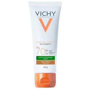 Vichy Protetor Solar Facial Purify FPS 70 Cor Média 40g