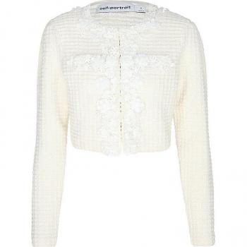 Self-Portrait Damen Strickjacke Creme M