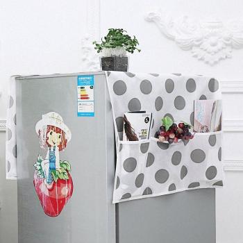 Microwave Oven Dust Cover with Storage Pocket - Double-Sided Gray