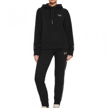 Tuta EA7 Stripe Logo nero puro donna - S