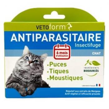 Vetoform Antiparasitaire Insectifuge pour Chat X 6 Pipettes de 1 ml
