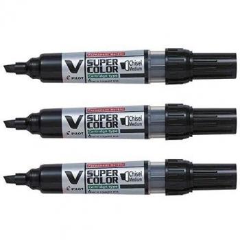 PILOT Permanent-Marker V SUPER COLOR, Keilspitze, schwarz