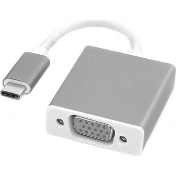 Roline USB Typ-C zu VGA Adapter - 10 cm, Silber