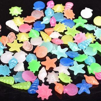 Glowing Conch Shell Decorative Stones for Aquarium and Garden - 10/50 Pieces