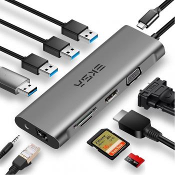 EKSA 11-in-1 USB-C Thunderbolt 3 Adapter Dock for MacBook Pro