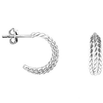 Sofia Milani Paar Creolen Gedreht, 925 Silber Damen Schmuck - E1235