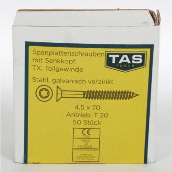 BURI 12x TAS Senkkopfschrauben 4,5x70mm 50 Stück