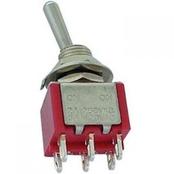Interruttore a leva verticale DPDT ON-OFF-ON 5A