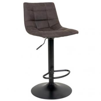 EPIKASA - Set 2 Sgabelli Alti Middelfart, Microfibra, Metallo, Grigio, 43x43x108 cm