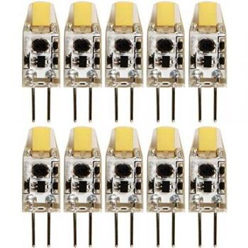 McShine Stiftlicht-LED – Silicia COB, G4, 1W, 110 lm, warmweiß, Packung mit 10