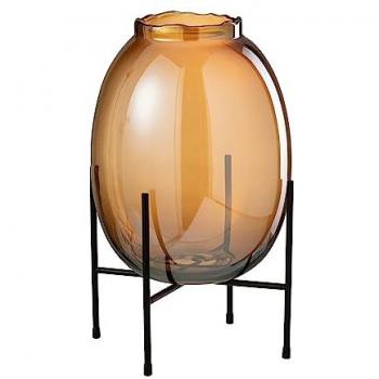 Pied de vase design J‑Line Tonato, 40 cm, couleur marron/noir