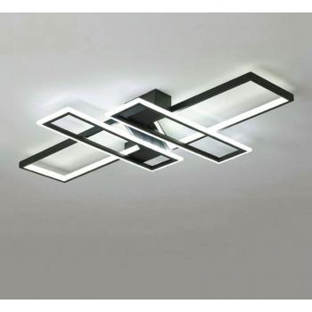 Comely Moderne Deckenleuchte im Rechteck-Stil – LED Licht, Fernbedienung, Schwarz