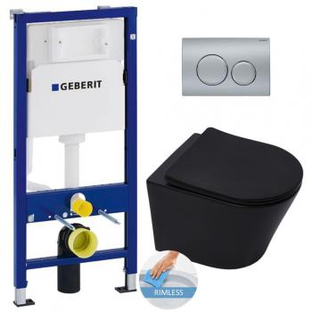 Geberit Infinitio Rimless Toilet with Matt Chrome Plate