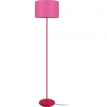 Lampadaire ALFENA Métal Naturel avec Abat‑jour Cylindrique Rose