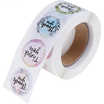 500 Pcs Floral Thank You Stickers for Envelopes