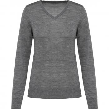 Maglione scollo a V in lana merino per donna Kariban Premium